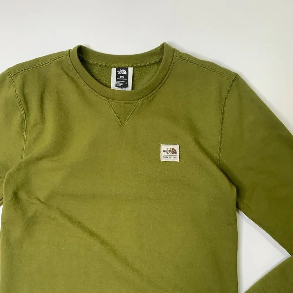 The North Face Sweatshirt Mens XS Extra Small Gecko Green Heritage Patch Crew